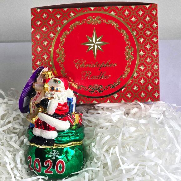Christopher Radko Santa Glass Ornament From 2020. - Picture 1 of 4